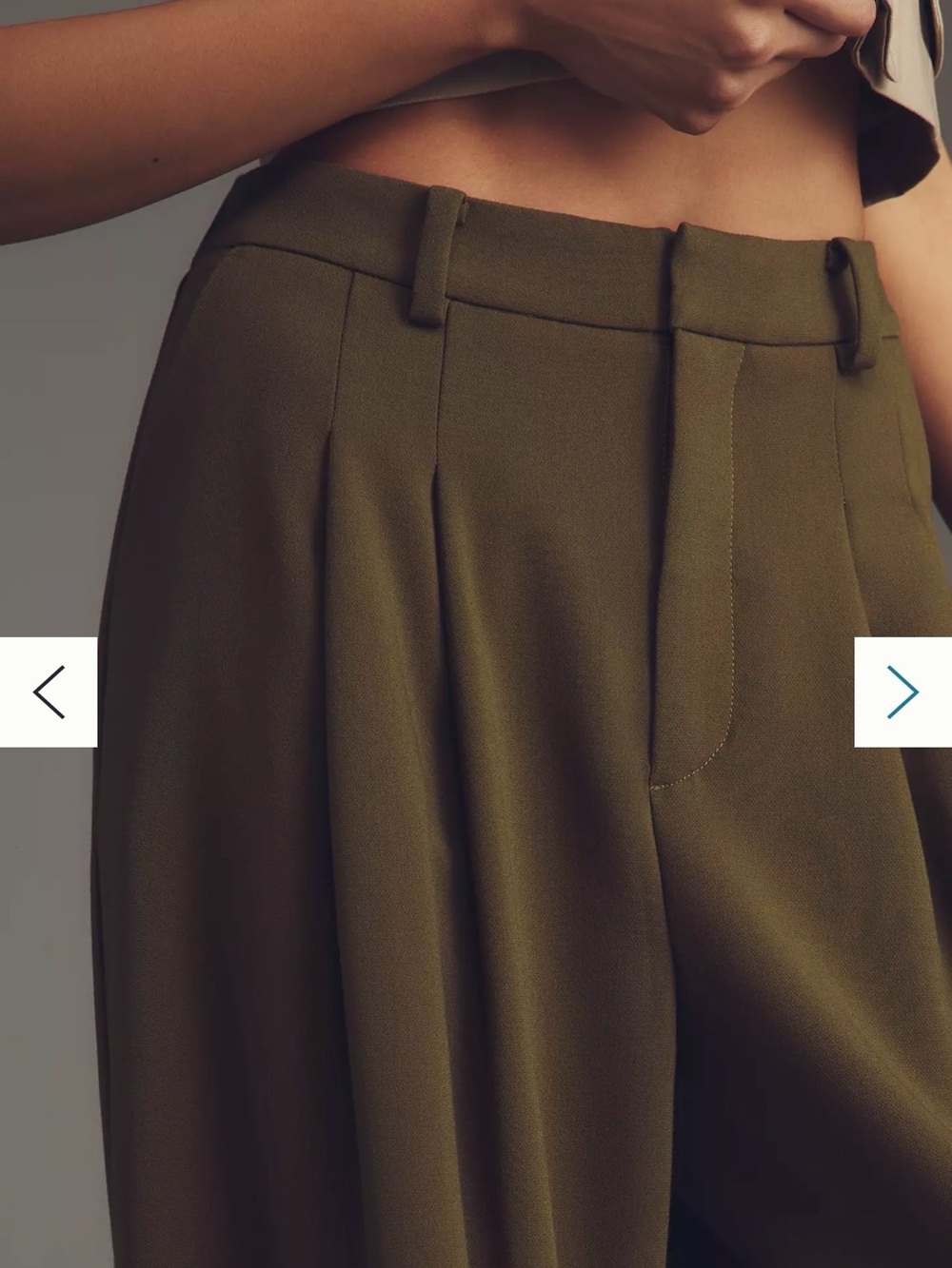 Avery Wide-Leg Trousers in Fir Green by Maeve - Picture 4 of 5